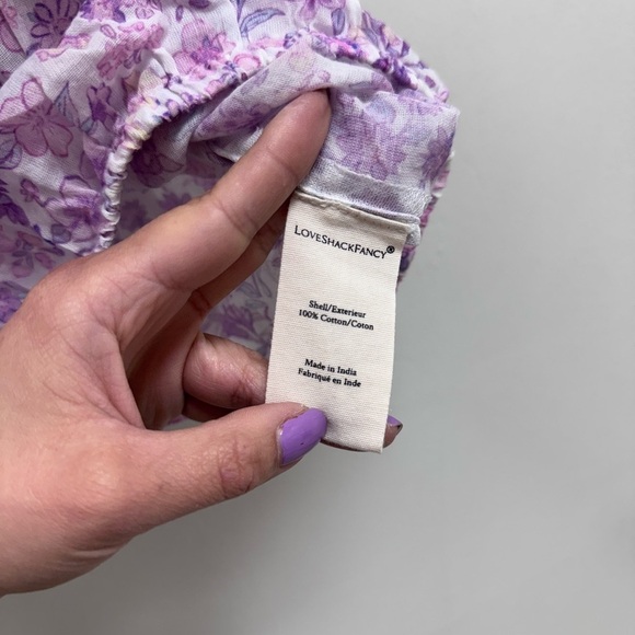 LoveShackFancy Dorin Off-the-Shoulder Crop Top in Purple Iris - Picture 6 of 7